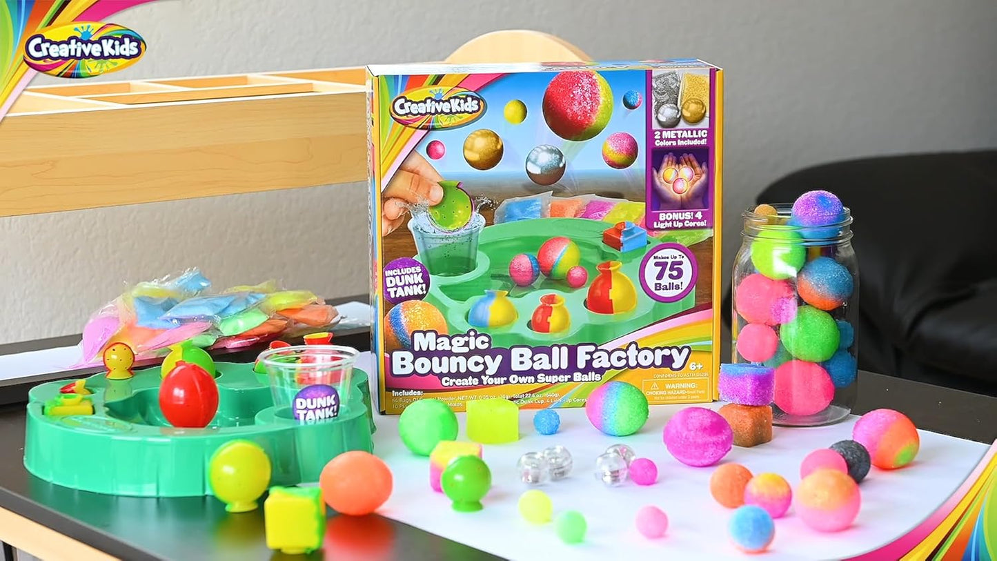 Creative Kids Magic Bouncy Balls - DIY STEM Toys - Science Kit for Kids - 25 Multicolor Bags & 5 Molds Makes Up to 43 Balls