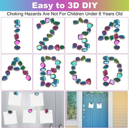 24pcs Black Large Fridge Magnets Stones Science Kit, Irregular Polished Magnetic Whiteboard Locker, Home Kitchen Refrigerator Magnets, Neat Perfect Decorations Gifts Teacher Researcher