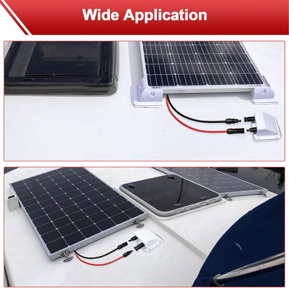 Solar Panel Mounts Bracket Set of 4pcs (White), Drill Free ABS Corner Roof Brackets Mounting Kit, Durable Solar Mount Rack Accessories for RVs, Trailers, Boats, Yachts, Vans, Carports