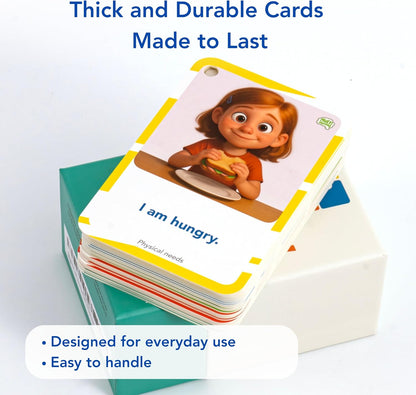 Visual Aid – Kids’ Communication Cards – 30 Durable 700gsm Flashcards for Needs & Feelings