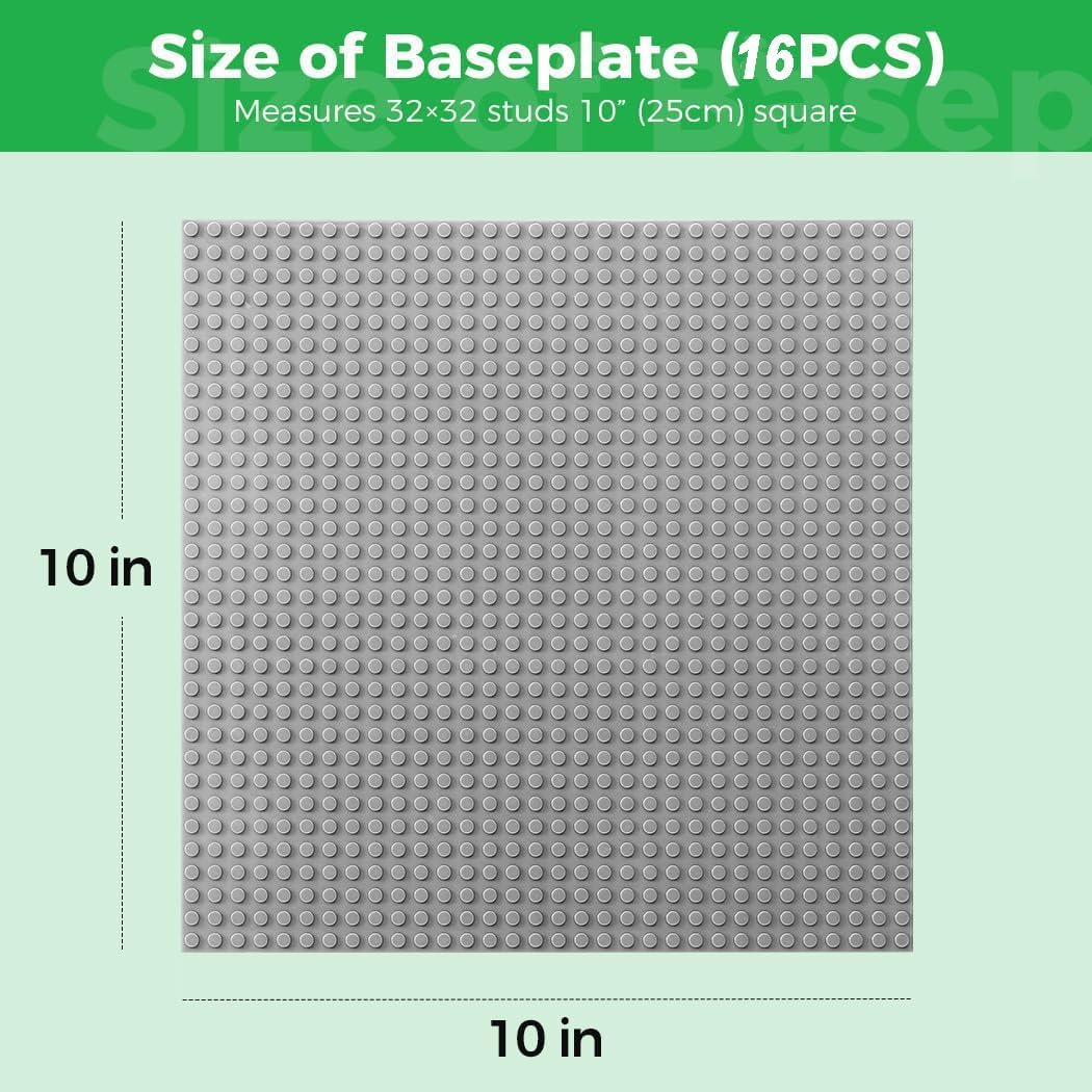 Classic Baseplates Building Plates-10" x 10" Building Boards,100% Compatible with All Major Brands and Activity Table, Creative Platforms Mats for Toy Bricks (Sand, 8 Pack)