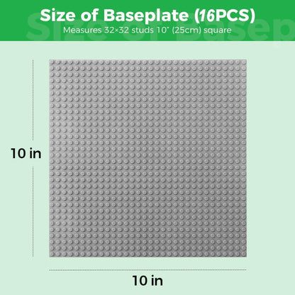 Classic Baseplates Building Plates-10" x 10" Building Boards,100% Compatible with All Major Brands and Activity Table, Creative Platforms Mats for Toy Bricks (Sand, 8 Pack)