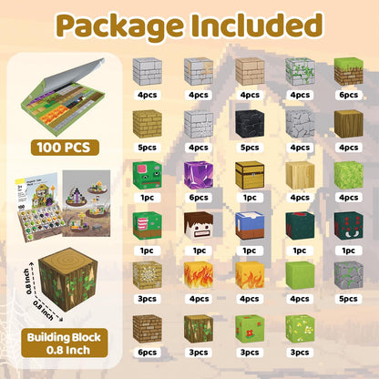 Magnetic Blocks Toys for Kids, 100 PCS Building Blocks Cubes, Stacking Magnetic Tiles Toys for Kids Toddlers Boys Girls Ages 3 4 5 6 7 8-12 Birthday Gifts Party Supplies (Underworld)