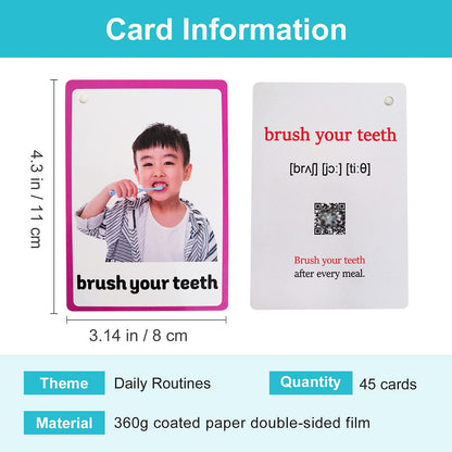 Lilias Body Parts Flash Cards, Toddler & Preschool Learning Toys, Kindergarten Learning Supplies, 4.3 x 3.14 Inch, 34 Cards