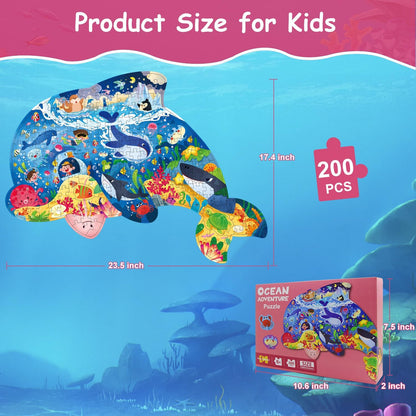 Dinosaur Puzzles for Kids Ages 6-8 Years Old 295 Piece Jigsaw Puzzles Unique Animal Shape Floor Puzzle Ages 8-10 Learning Educational Toys Birthday Gift for Boys Girls Ages 10-12