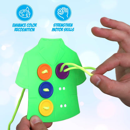 Point Games Lacing Cards Sequence Game - Threading. Sewing, Button Lace Occupational Therapy Toy, Boys & Girls Fine Motor Toys, Educational Preschool Games for Kids Ages 4+
