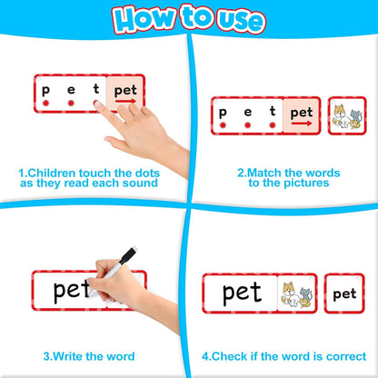 Blends & Digraphs Cards,Phonics Games,Learn to Read,Speech Therapy Toys for Toddlers Kids,Sight Word Games Spelling Reading Learning,Kindergarten Preschool Learning Activities,Educational Toy
