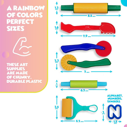 DIMROM Clay and Play Dough Tools 12 Piece Set - Ages 3 & Up (12pcs)
