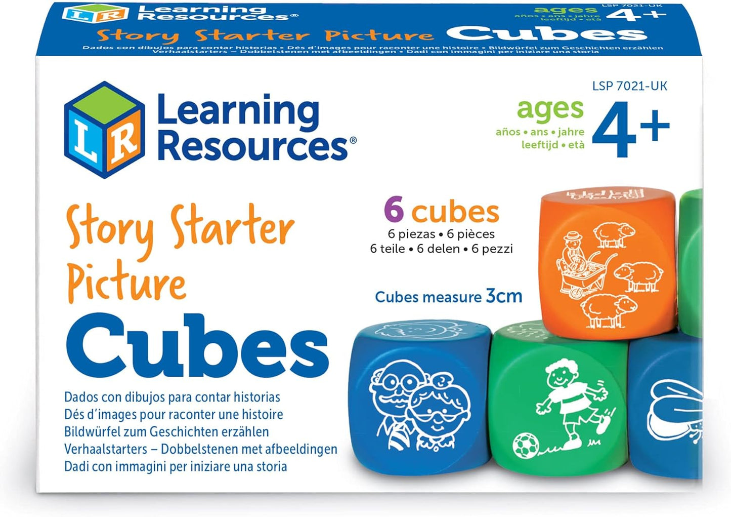 Learning Resources Story Starter Picture Cubes, Story Dice Cubes Toys, Educational Toys, Vocabulary Games for Kids, Teaches Communication, Suitable for Group Activities, Ages 4+