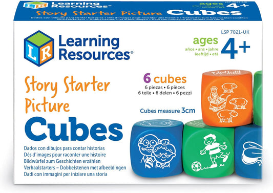 Learning Resources Story Starter Picture Cubes, Story Dice Cubes Toys, Educational Toys, Vocabulary Games for Kids, Teaches Communication, Suitable for Group Activities, Ages 4+