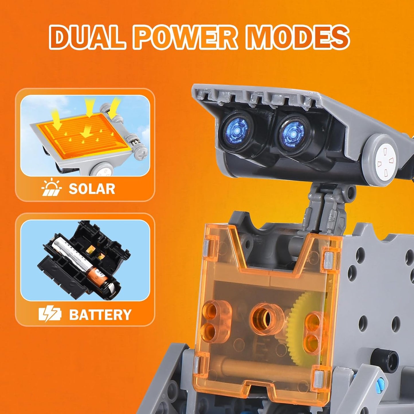 AESGOGO STEM Projects for Kids Ages 8-12, Solar Robot Science Building Kits, Birthday Gifts for 8 9 10 11 12-16 Year Old Boys Girls Teens, Robotics Powered by Sun or Battery(Not Include).