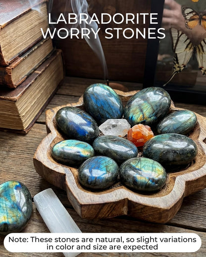 Crystals and Healing Stones, 9 Pcs Healing Crystals Set, 7 Chakra Crystal Stones Set Real Natural Selenite Pyramid Reiki Raw Rock Energy Protection Meditation with Wooden Box, Crystal Gifts for Women