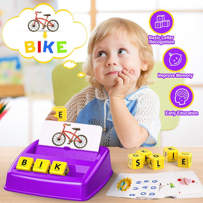 Toys for 3-8 Year Olds Boys Girls, Matching Letter Game Educational Games for Kids Ages 3-8 Easter Birthday Gifts for 3-8 Year Olds Boys Girls Preschool Kindergarten Educational Spelling Toys Green