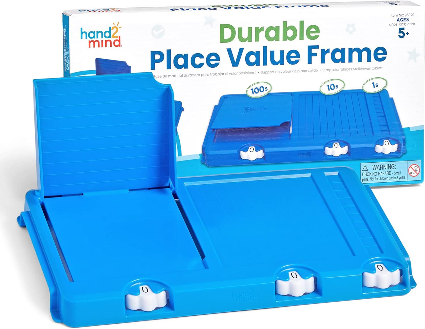 hand2mind Durable Place Value Frame, Base Ten Frames Place Value Blocks, Math Manipulatives Kindergarten, Base 10, Plastic Base Ten Blocks Frame, Math Classroom Supplies, Homeschool Curriculum