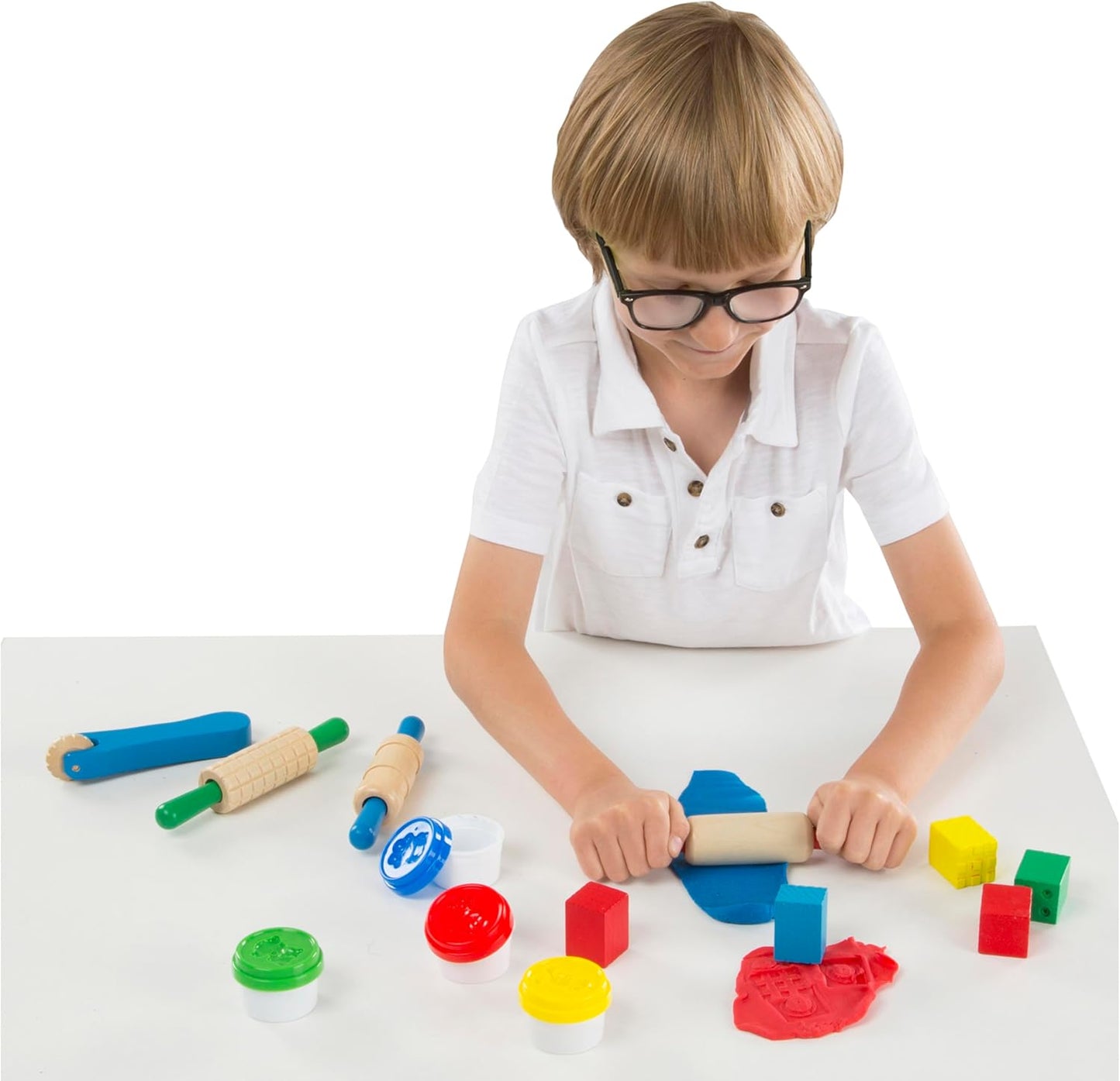 Melissa & Doug Shape, Model, and Mold Clay Activity Set - 4 Tubs of Modeling Dough and Tools