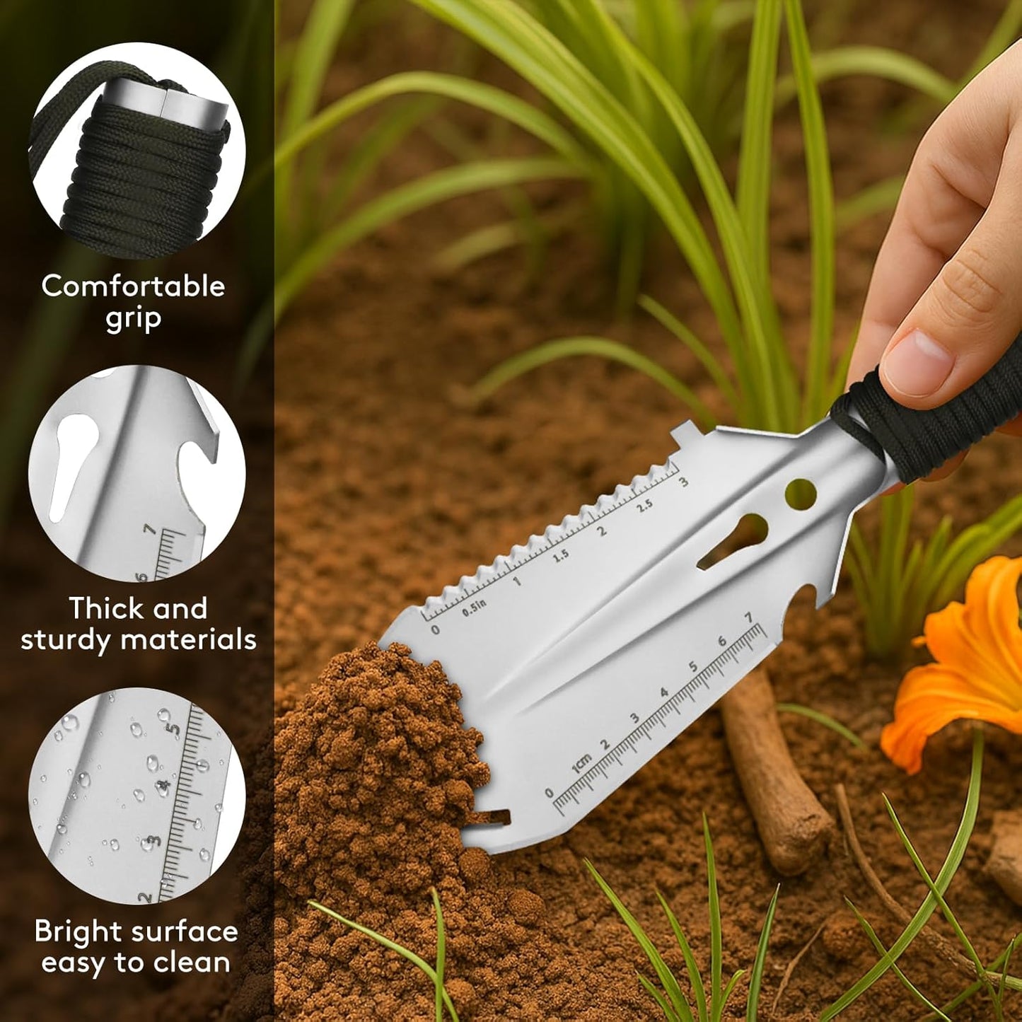 19 PCS Geology Rock Hammer Kit, 24oz Rock Pick Hammer, 3 Digging Chisels, Folding Shovel, Rock Hounding Tools with Brushes, Pocket Knife, Tweezers, Loupe, Goggles,Whistle, Shoulder Bag