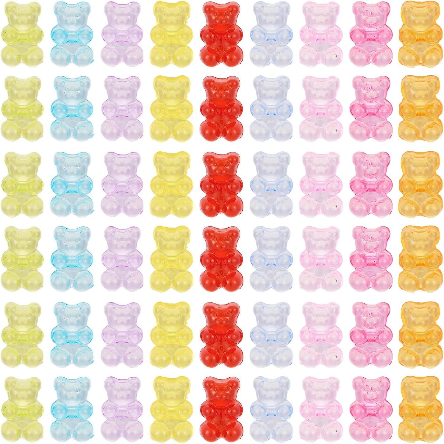 Kissitty 100Pcs Clear Acrylic Bear Beads Cute Bears Loose Beads Bulk Transparent Gummy Bear Spacer Bead Counting Bears for Bracelet Adults Necklace Earring Crafts Bag Key Chain DIY Jewelry Making