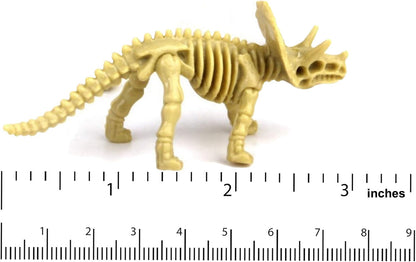 Bedwina Dinosaur Fossil Skeleton - (Bulk Pack of 120) 3.7 Inch Assorted Plastic Dino Figure Bones for Kids Science Dig Kit, Digging Sandbox Bins Play Toys, Party Favors, Birthday Decorations