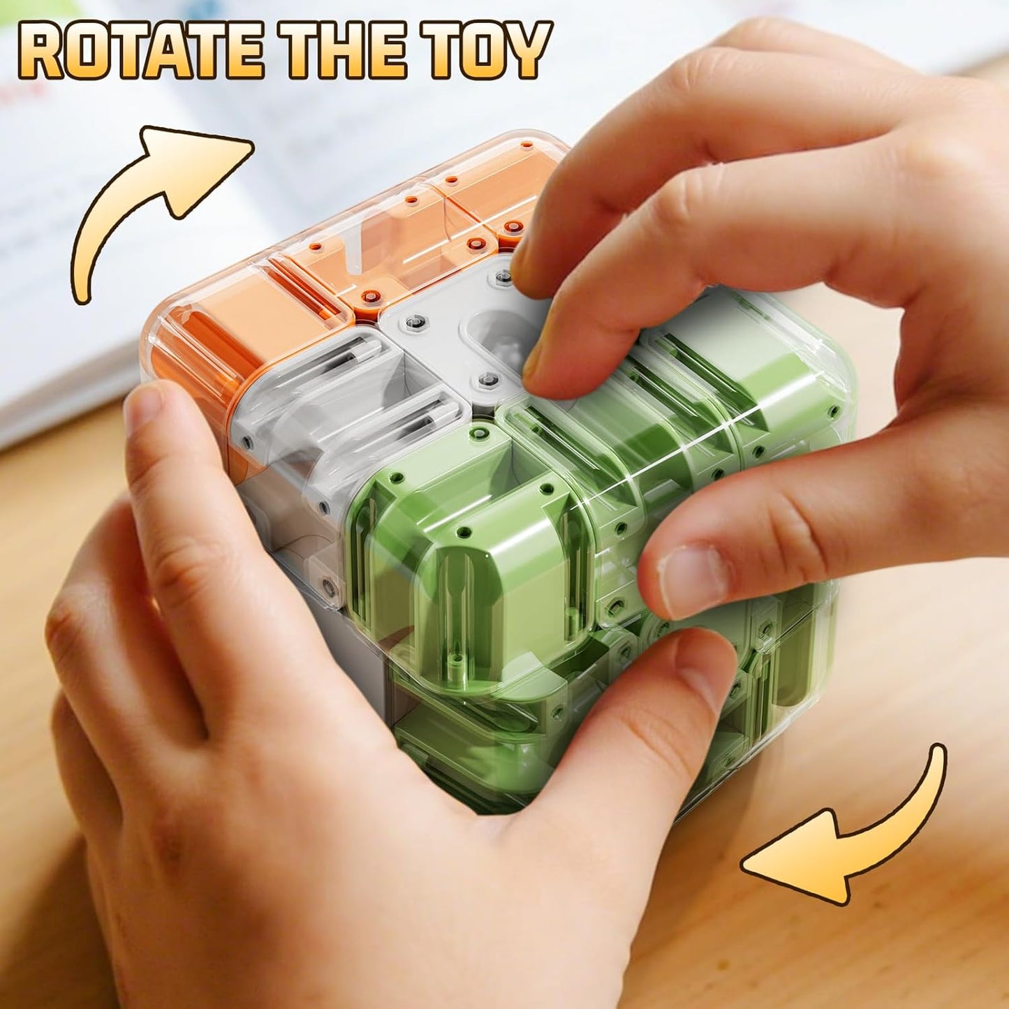 JUKUDAHU 3D Cube Puzzle Toys for Kids 3-5 5-8 8-12 with Ball, Educational Brain Teaser Color Matched Game, Family Board Game Fidget Toys Birthday Gift for Boys Girls 3 4 5 6 7 8 9 10+ Years Old Teens