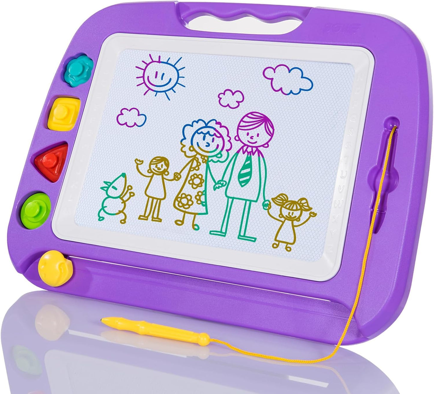 SGILE Toddler Toys for Kids, Large Magnetic Drawing Board for Birthday Gift, Toys for 1 2 3 4 Year Old Girls Boys, Etch & Sketch Pad with 4 Stamps, Learning and Educational, 16 ×13 in, Blue