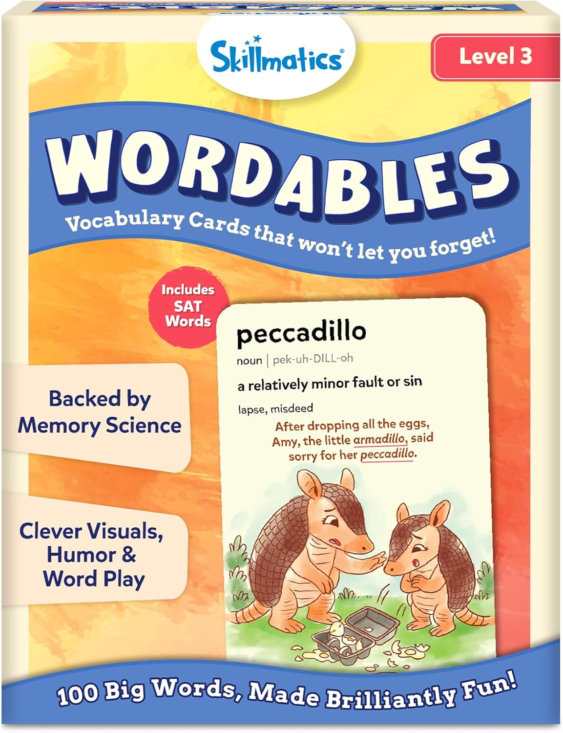 Skillmatics Vocabulary Flash Cards for Kids - Learn 100 Words with Wordplay, Visuals, & Soundplay, Educational Gift for Ages 8, 9, 10 & Up, Screen-Free Language Game