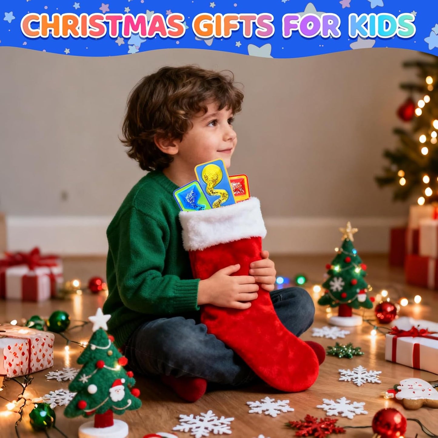 Squishy Sensory Toys for Kids - 4 Pack Fidget Toy Sensory Maze for Autism - Stress Relief Toys for Calm Down - Squeeze Fidget Toy Filled Goo, Glitter, Prizes for Kids Classroom, Goodie Bags Stuffers