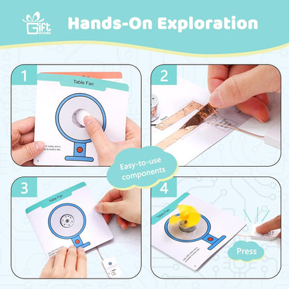 GiftAmaz Paper Circuits Kit for Kids, STEM Electric Circuit Kit, Child-Friendly Paper Circuit Board, Led Light Diodes, Copper Foil Tape, Educational STEM Toys Science Experiments Kit for Kids 8-12