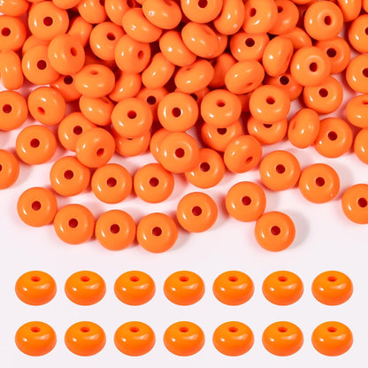 500PCS 8mm Acrylic Lentil Beads, White Abacus Beads Loose Beads for Crafts, Acrylic Spacer Beads for Jewelry Bracelet Necklace Making, Beads for Pens Charms Crafts, Small