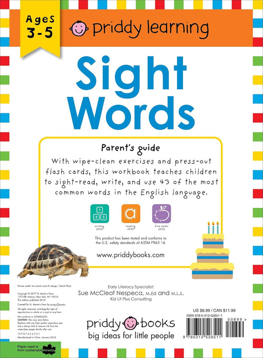 Wipe Clean Workbook: Sight Words (enclosed spiral binding): An Introduction to Sight Words with Practical Exercises To Do Again and Again (Wipe Clean Learning Books)