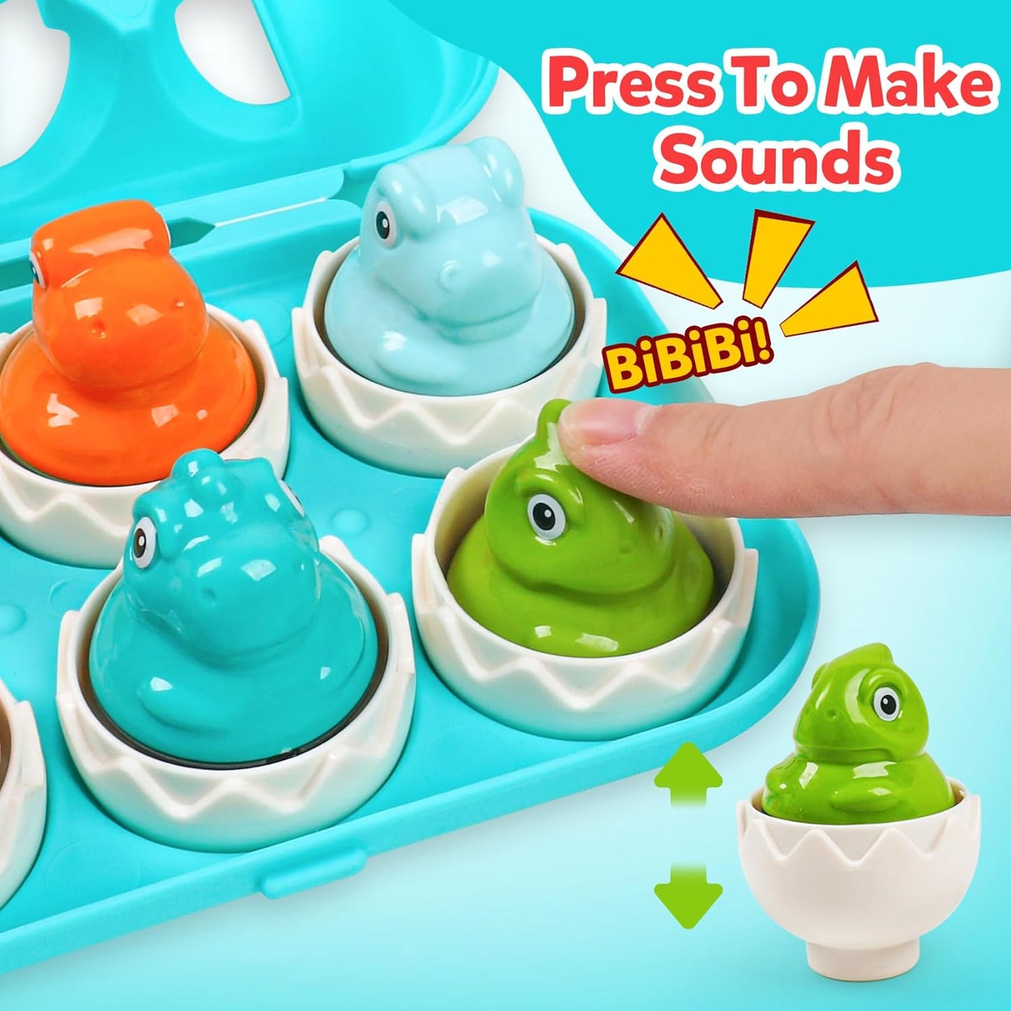 Egg Toys for Toddlers 1-3,Montessori Geometric Eggs Early Preschool Educational Learning Fine Motor Skills Color Sorting Satcking Travel Bingo Puzzle Matching Games for Kids Boys Girls