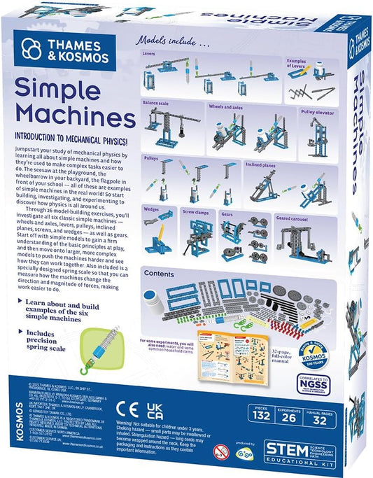 Thames & Kosmos Simple Machines Science Experiment & Model Building Kit, Introduction to Mechanical Physics, Build 26 Models to Investigate The 6 Classic Simple Machines