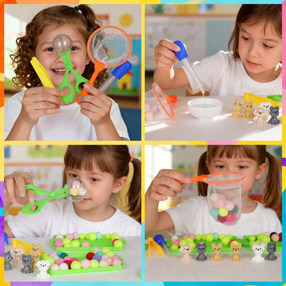 19 Pieces Sensory Bin Filler, Sensory Bin Tools Set with 5 Scoops, Tweezers, Mini Silicone Tong, Scissors Clip, Dropper, Beach Shovels, Funnel, Sensory Bin Accessories Tools