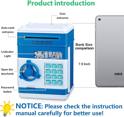 Kids Piggy Bank for Girls - Toys for 5 6 7 8 9 10 Year Old Girl Birthday Gifts - Electronic Piggy Bank ATM Machine Money Safe for Kids Toys Age 6-8-10