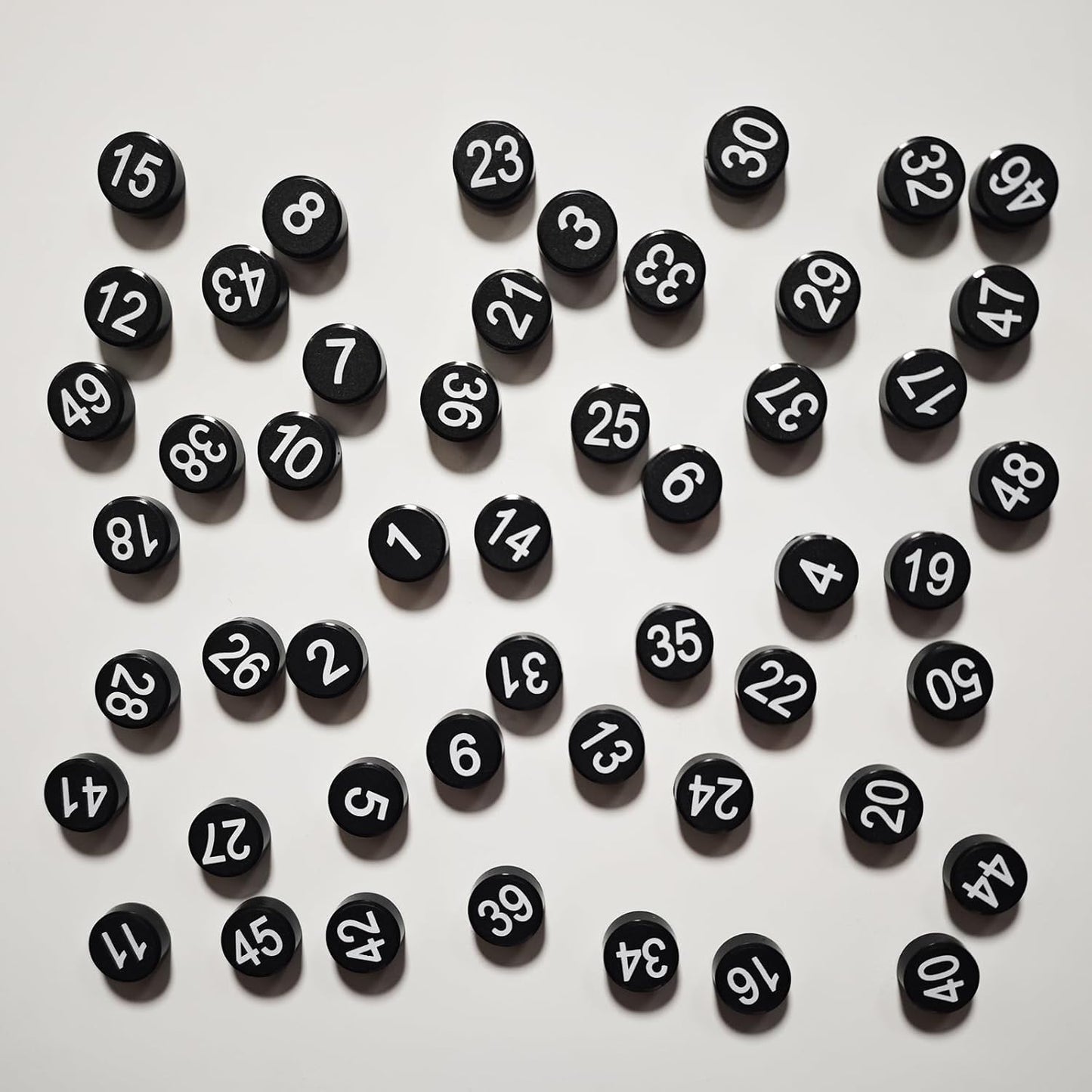 1-50 Magnetic Numbers, Magnets with Number for Dry Erase Boards, Round Number Refrigerator Magnets for Whiteboard in Home and Office (0.8" Diameter, Black)