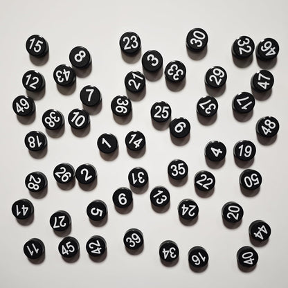1-50 Magnetic Numbers, Magnets with Number for Dry Erase Boards, Round Number Refrigerator Magnets for Whiteboard in Home and Office (0.8" Diameter, Black)
