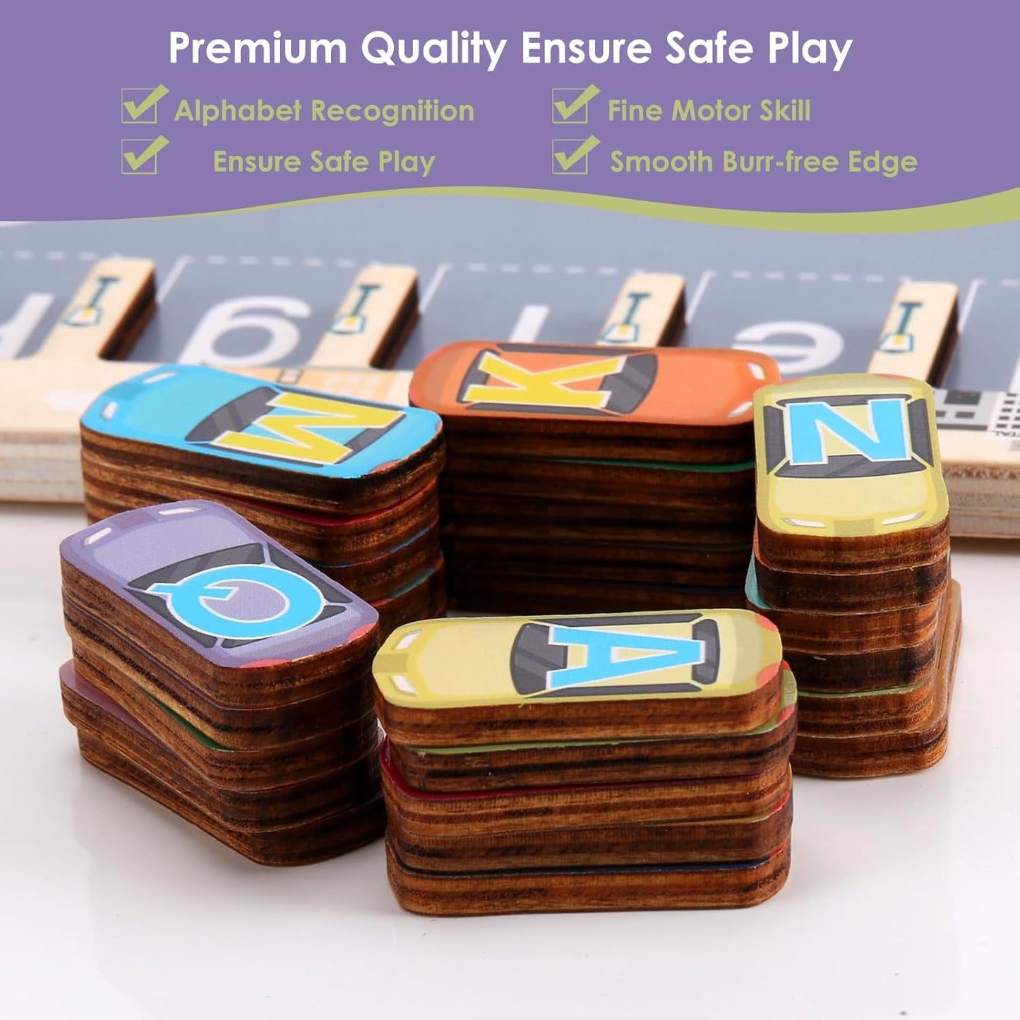 Magnetic Wooden Fishing Game Toy for Toddlers, Alphabet Fish Catching Counting Games Puzzle with Numbers and Letters, Preschool Learning ABC Math Educational Toys 3 4 5 Years Old Girl Boy Kids