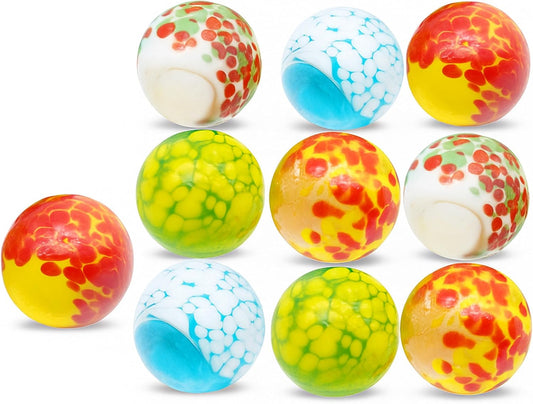 ARSUK Large Glass Shooter Marbles for Decoration 25mm/1 inch 10pcs Assorted Colour Marble Game, Marble Run Accessories Learning and Recreational, Sports & Outdoor Play (10pcs Glowinthe Dark Marbles)