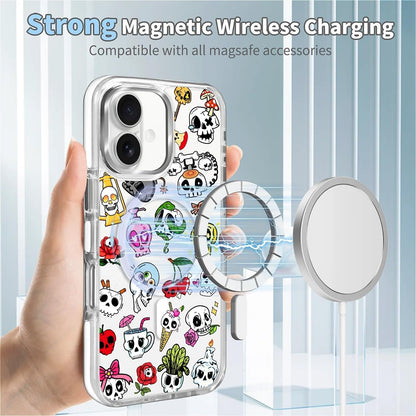 for iPhone 17 Pro Max Case [Compatible with Magsafe],Girls Women Clear Magnetic Case Silicone Shockproof Protective Cover with Pattern Colorful Motivational Letters