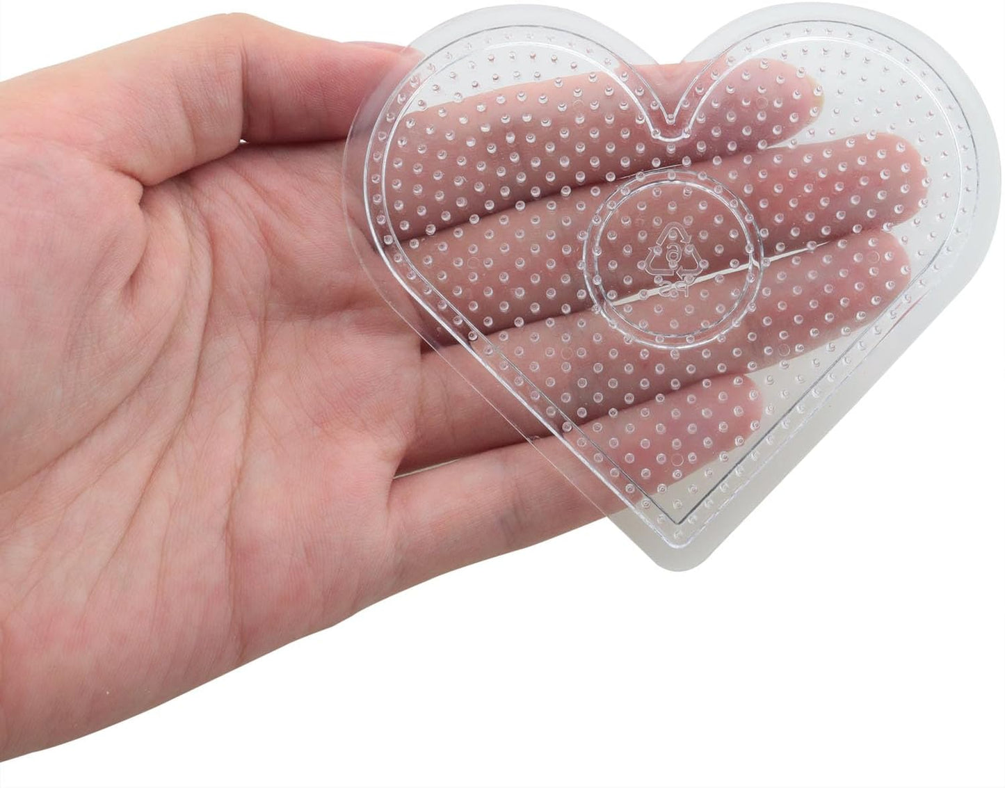 DGZZI 6PCS Fused Bead Board 2.6mm Transparent Plastic Bead Board Set 3 Shapes Handmade Material Beads Handmade Toys Patchwork Bean Base Plate Mini Perforated Bead Nail Plate