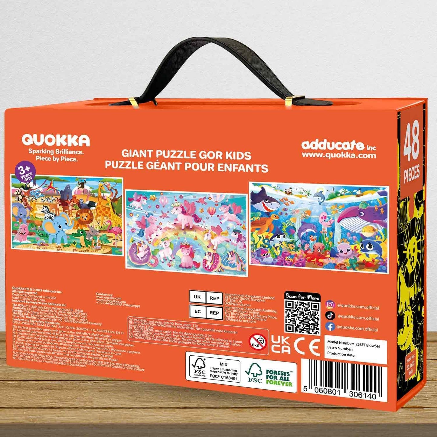 QUOKKA Floor Puzzles for Kids Ages 4-8 – 2x3 FT Giant Search and Find Jigsaw – 48 Large Pieces – Above and Beyond Observational Scene – Educatinal Montessori Toy with Gift Box – Fun Learning Activity
