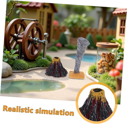 BESPORTBLE 2Pcs Realistic Volcano and Tornado Simulation for Educational Science Experiments Miniature Natural Disaster Models for Learning and Creative Exploration