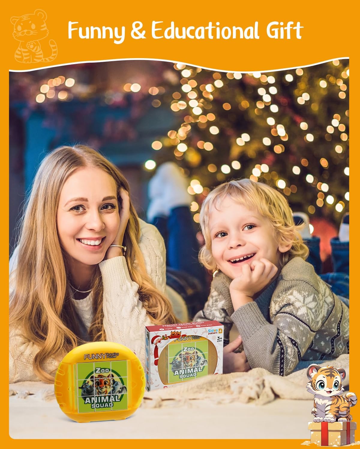 Rotating Puzzle for Kids 3 4 5 6 7 8 Year Old, 4 Puzzles in 1, Toddlers Travel, Car, Airplane, Road Trip Activities, Fine Motor Skills, Fidget, Gift for Boys & Girls Ages 3+ (Dinosaur)