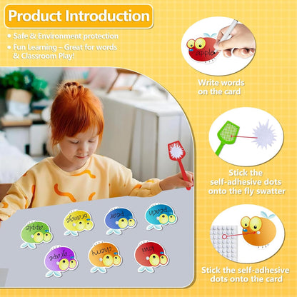 Sight Word Game Dry Erase Cards Fly Swatters Multi Pack Montessori Toy Flashcards Math Games Educational Games Reading Phonic Toy