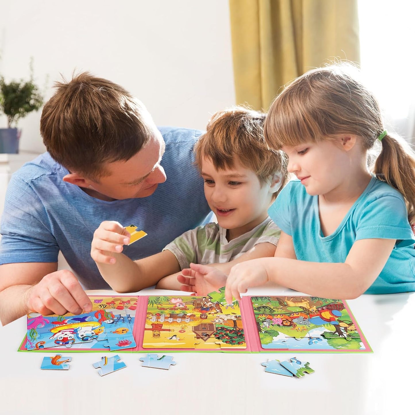Magnetic Puzzles for Kids Ages 4-6, 20-Piece Toddler Travel Toys Unicorn Princess Puzzles Ages 3-5, Educational Learning Magnets, Ideal Road Trip Activities Toys for 3 4 5 6 Boys and Girls