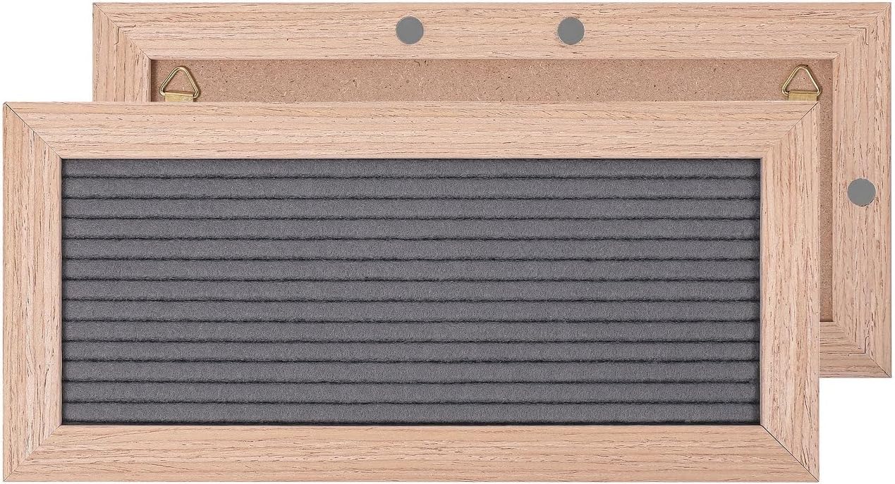 Small Magnetic Felt Letter Board 11x5Inch with Changeable Letters and Numbers, Message board Letter Sign Board in Wood Frame for Anoucement&Notification(Black)