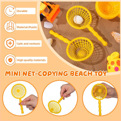 10pcs Mini Beach Fishing Nets for Teens 6.3 Inch Hard Plastic Net Scoop for Bath and Outdoor Play Lightweight Durable Sand Toy Accessories