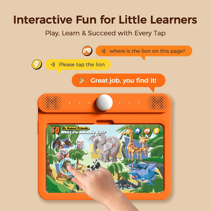 Think Academy Learning Pad for 3+, Age-Optimized Screen-Free Educational Learning Tablet, Learn to Read Phonics Flash Cards with Alphabet, Words, Numbers, Music, Preschool Learning Activities for Kids