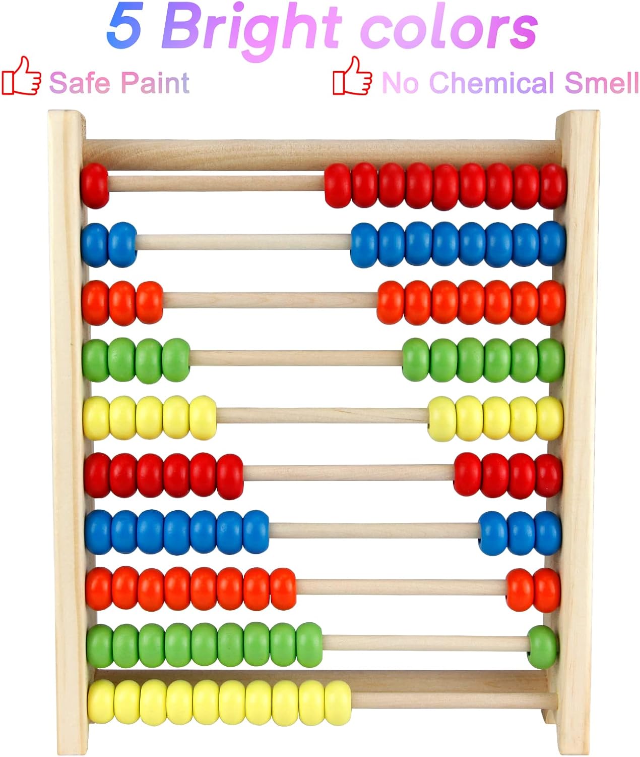 Sealive Wooden Counting Toy - 50 Beads Abacus for Kids Math, Cartoon Giraffe Counters for Kids, Counting Toys for Preschool Learning & Development, Develops Coordination, Motor Skills