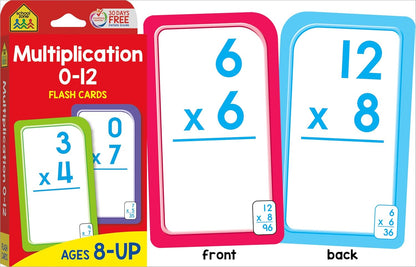 School Zone Get Ready Flash Cards Multiplication & Division 2-Pack: 112 Math Cards, 3rd & 4th Grade, 0-12, Improve Speed & Retention, Ages 8+