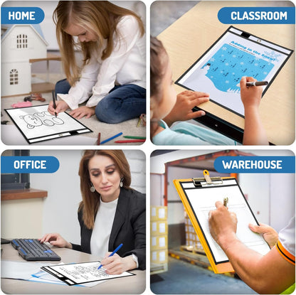 Dry Erase Pockets - 10 x 13 Reusable Dry Erase Pocket Sleeves for Work & School Worksheets - Heavy Duty Clear Pocket Sleeves - Quickly Wipe to a Flawless Clean (50 Pack Multicolor)